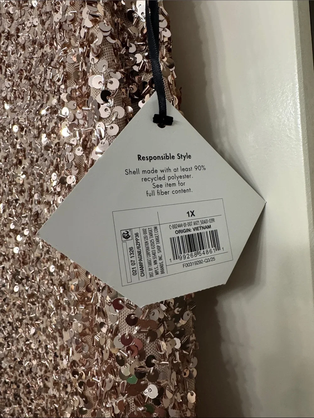 Ava & Viv Rose Gold Sequin Midi Skirt 1X